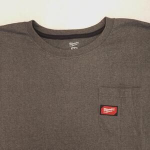 Milwaukee Casual Crew Neck Short Sleeve Graphic T Shirt Mens Size 2XL Gray